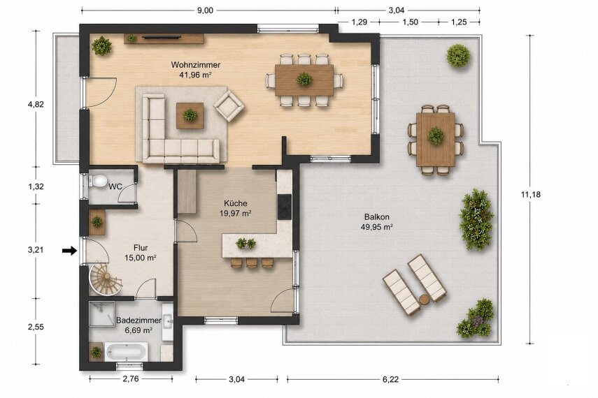 Grundriss Wohnung