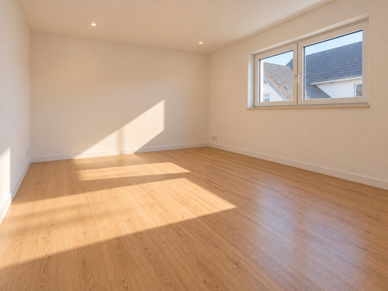 Leerer moderner Raum mit Sonnenlicht